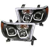 ANZO 2007-2013 Toyota Tundra Projector Headlights w/ U-Bar Black - 111294