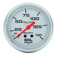 Autometer Ultra-Lite 2 5/8in Mechanical 150 PSI Oil Pressure Gauge - 4423