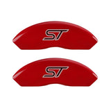MGP 4 Caliper Covers Engraved Front & Rear No bolts/ST Red finish silver ch - 10119SST1RD