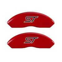 MGP 4 Caliper Covers Engraved Front & Rear No bolts/ST Red finish silver ch - 10119SST1RD