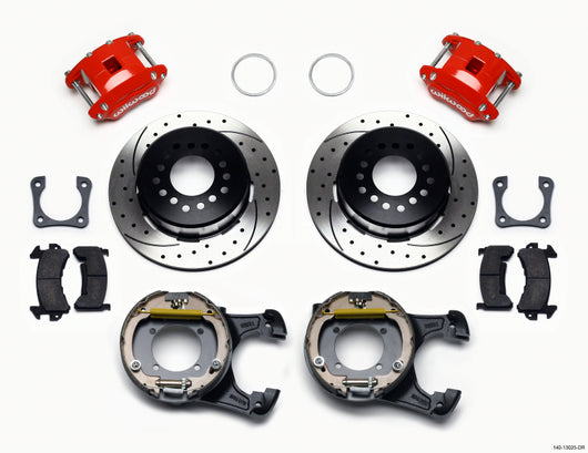 Wilwood D154 P/S P-B Kit Drilled-Red 12 Bolt 2.81in Offset Staggered Shock - 140-13025-DR
