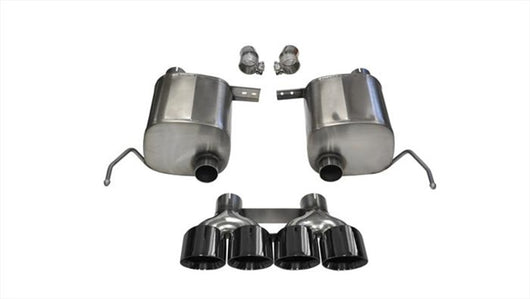 Corsa 2014 Corvette C7 Coupe 6.2L V8 AT/MT 2.75in Valve-Back Dual Rear Exit Black Sport Exhaust - 14764BLK