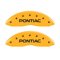 MGP 4 Caliper Covers Engraved Front Pontiac Rear Arrow Yellow Finish Black Char 2004 Pontiac GTO - 18029SPONYL
