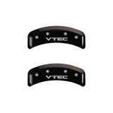 MGP 4 Caliper Covers Engraved Front & Rear Vtech Black finish silver ch - 20076SVTCBK