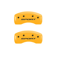 MGP 4 Caliper Covers Engraved front & Rear 2015/Sport Yellow finish black ch - 10241SSPTYL