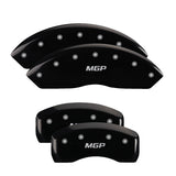 MGP 4 Caliper Covers Engraved Front JEEP Engraved Rear JEEP Grill Logo Black finish silver ch - 42010SJPLBK