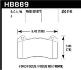 Hawk 2017 Ford Focus DTC-70 Race Front Brake Pads - HB889U.550