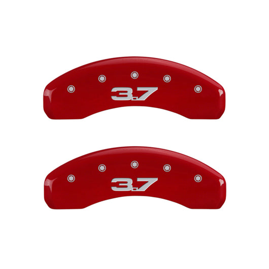 MGP 4 Caliper Covers Engraved Front 2015/Mustang Engraved Rear 2015/37 Yellow finish black ch - 10204SM32YL
