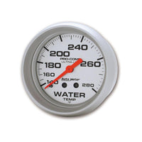 Autometer Ultra-Lite 66.7mm 140-280 Deg F Mechanical Water Temperature Gauge - White - 4431