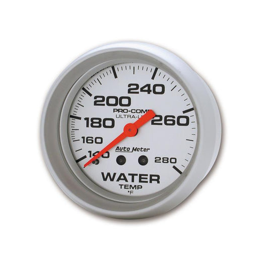 Autometer Ultra-Lite 66.7mm 140-280 Deg F Mechanical Water Temperature Gauge - White - 4431