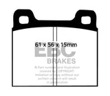 EBC 64-69 Porsche 911 2.0 (M Caliper) (Solid front rotor) Redstuff Front Brake Pads - DP3104C