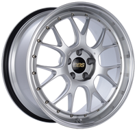 BBS LM-R 20x9.5 5x114.3 ET40 CB66 Diamond Silver Center Diamond Cut Lip Wheel - LM329DSPK