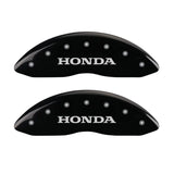 MGP 4 Caliper Covers Engraved Front Honda Engraved Rear H Logo Black finish silver ch - 20213SHOHBK