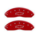 MGP 4 Caliper Covers Engraved Front & Rear Bowtie Red finish silver ch - 14235SBOWRD