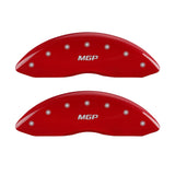 MGP Front set 2 Caliper Covers Engraved Front MGP Red finish silver ch - 10232FMGPRD