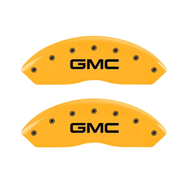 MGP 2 Caliper Covers Engraved Front GMC Yellow Finish Black Characters 1997 GMC Yukon - 34012FGMCYL