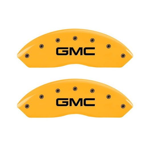 MGP 2 Caliper Covers Engraved Front GMC Yellow Finish Black Characters 1997 GMC Yukon - 34012FGMCYL
