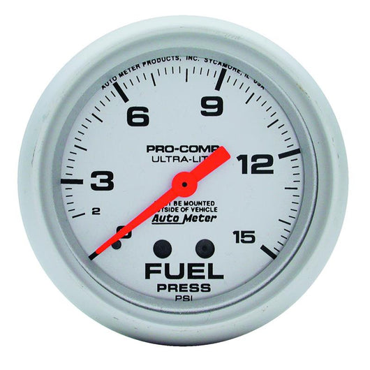 Autometer Ultra-Lite 2 5/8inMechanical Fuel Presure Gauge 15psi - 4411
