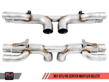 AWE Tuning Porsche 991 GT3 / RS Center Muffler Delete - Diamond Black Tips - 3010-33044