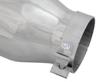 aFe MACH Force-XP 304 SS Right Side Single Wall Polished Exhaust Tip 4in Inlet x 6in Outlet x 12in L - 49T40601-P12