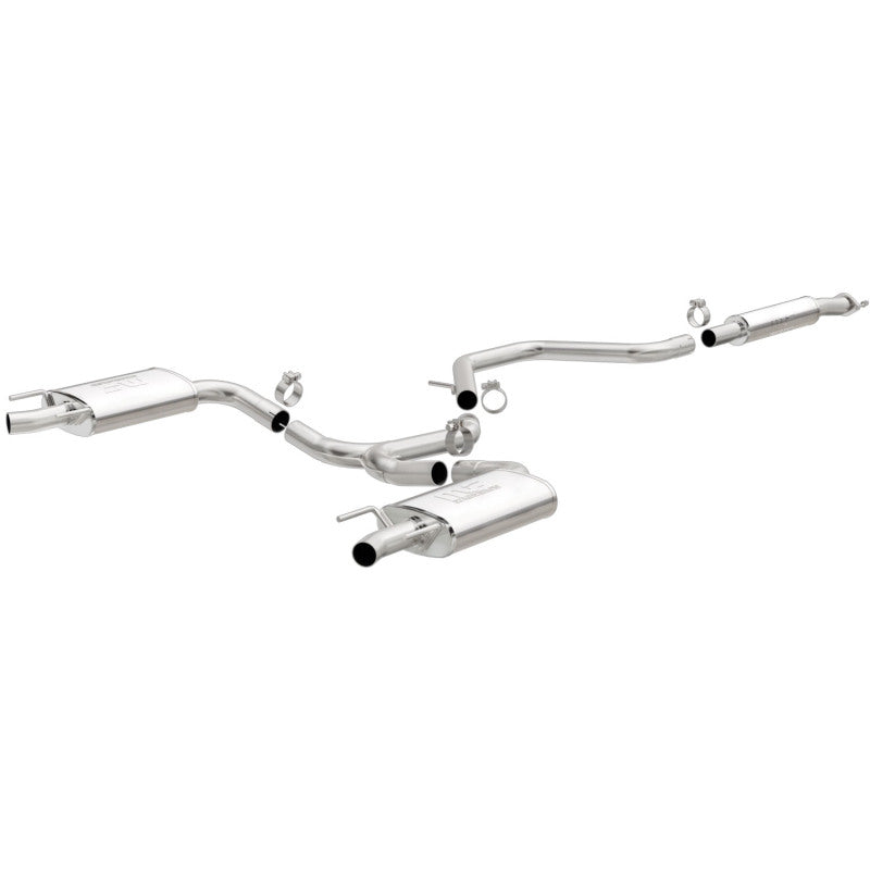 MagnaFlow Cat-Back SS 2.25/2.5in Dual Split Rear Exit Polished 3in Tip 2015 Chev Impala 3.6L V6 - 19023