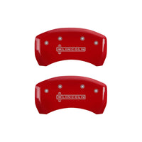 MGP 4 Caliper Covers Engraved Front & Rear Lincoln Red finish silver ch - 36020SLCNRD