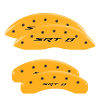 MGP 4 Caliper Covers Engraved Front & Rear SRT8 Yellow finish black ch - 12088SSR8YL