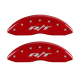 MGP 4 Caliper Covers Engraved Front & Rear RT1-Truck Red finish silver ch - 12162SRT1RD