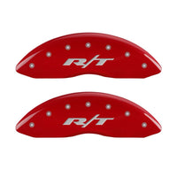 MGP 4 Caliper Covers Engraved Front & Rear RT1-Truck Red finish silver ch - 12005SRT1RD