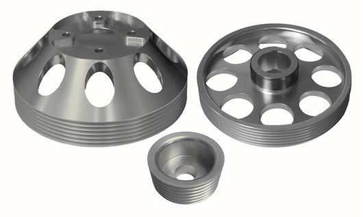 Torque Solution Lightweight WP/Crank/Alt Pulley Combo (Silver): Hyundai Genesis Coupe 3.8 2010+ - TS-GEN-006S