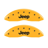 MGP Front set 2 Caliper Covers Engraved Front JEEP Yellow finish black ch - 42011FJEPYL