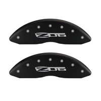 MGP 4 Caliper Covers Engraved Front C6/Corvette Engraved Rear C6/Z06 Red finish silver ch - 13083SCZ6RD