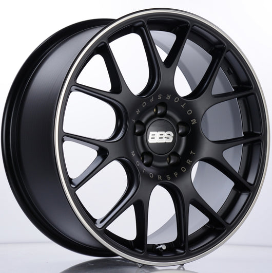 BBS CH-R 19x8.5 5x120 ET32 Satin Black Polished Rim Protector Wheel -82mm PFS/Clip Required - CH104BPO