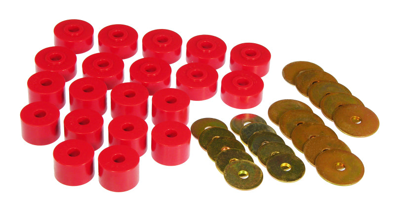 Prothane 85-89 Mitsubishi Montero Body Mount Kit - Red - 13-103