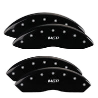 MGP 4 Caliper Covers Engraved Front & Rear MGP Black Finish Silver Char 2014 Chevrolet Express 2500 - 14243SMGPBK