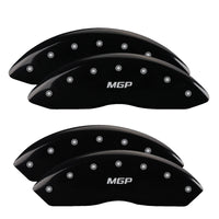 MGP 4 Caliper Covers Engraved Front & Rear MGP Black Finish Silver Char 2014 Chevrolet Express 2500 - 14243SMGPBK
