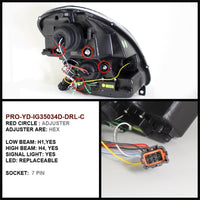 Spyder Infiniti G35 03-04 4DR Projector Halogen - LED Halo DRL Blk High H4 PRO-YD-IG35034D-DRL-BK - 5031747