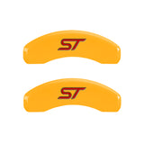 MGP 4 Caliper Covers Engraved Front & Rear No bolts/ST Yellow finish black ch - 10119SST1YL