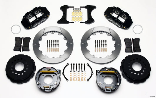 Wilwood Narrow Superlite 4R Rear P-Brk Kit 12.88in Chevy 12 Bolt w/ C-Clips Stggrd mt - 140-10908