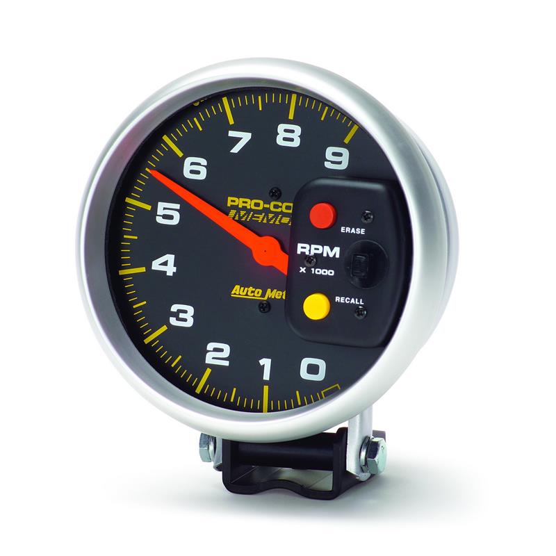 Autometer Pro-Comp 5in / 0-9K RPM / Pedestal w/Peak Memory Tachometer - 6809