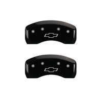 MGP 4 Caliper Covers Engraved Front & Rear Bowtie Black finish silver ch - 14237SBOWBK