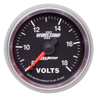 Autometer Sport-Comp II 2 1/16in. 18V Digital Stepper Motor Electronic Voltmeter - 3691