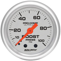 Autometer Ultra-Lite 52mm 0-100 PSI Mechanical Boost Gauge - 4306