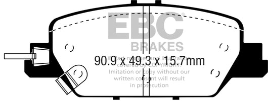 EBC 2017+ Honda CR-V 1.5L Turbo Yellowstuff Rear Brake Pads - DP43085R
