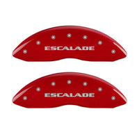 MGP 4 Caliper Covers Engraved Front Escalade Engraved Rear ESV Red finish silver ch - 35014SESVRD