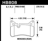 Hawk 10-15 Mercedes-Benz E63 AMG / 14-16 Mercedes-Benz E63 AMG S Ceramic Street Rear Brake Pads - HB808Z.570
