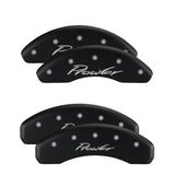MGP 4 Caliper Covers Engraved Front & Rear Style 1/Chrysler Wing Black finish silver ch - 32004SCW1BK