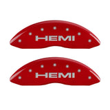 MGP 4 Caliper Covers Engraved Front & Rear Hemi Red finish silver ch - 55001SHEMRD