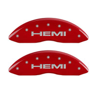 MGP 4 Caliper Covers Engraved Front & Rear Hemi Red finish silver ch - 55001SHEMRD