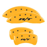 MGP 4 Caliper Covers Engraved Front & Rear RT1-Truck Yellow finish black ch - 12162SRT1YL